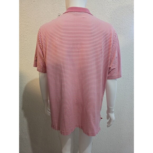 Polo Golf Ralph Lauren Pima Shirt Mens Large 100% Pima Cotton Pink Striped Soft - Picture 4 of 4